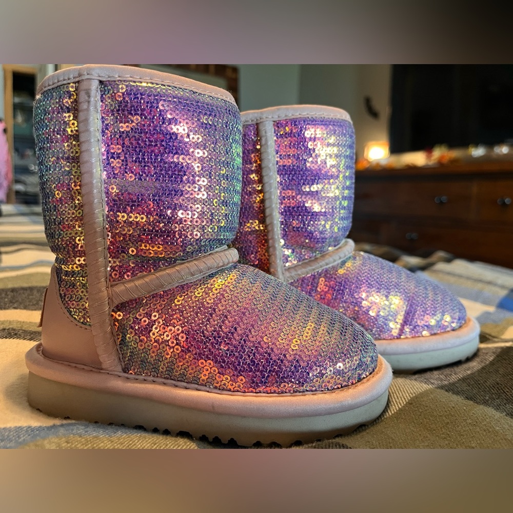 Toddler purple sequin ugg boots